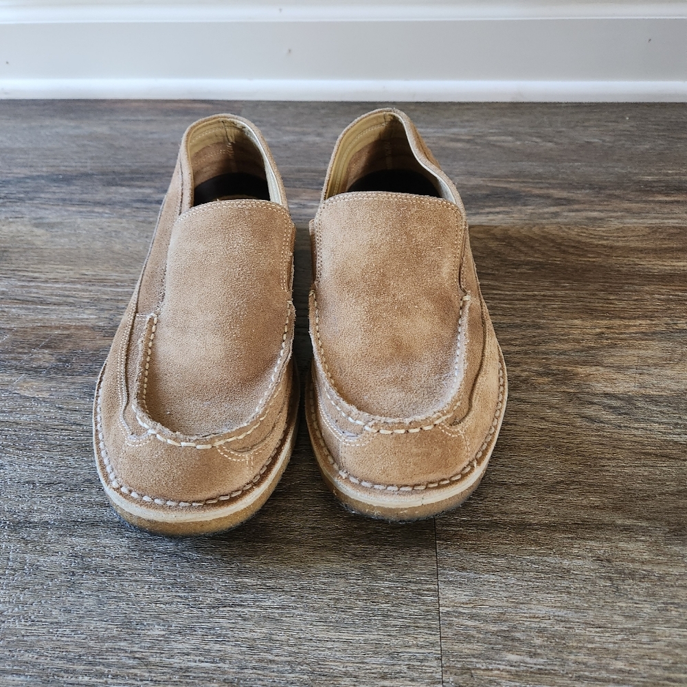 L.L. Bean Men's Light Brown Suede Slip-On Loafers Sz 9 - Picture 2 of 8